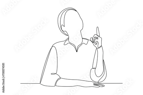 Continuous one line drawing Thinking or solving problem concept. Doodle vector illustration.