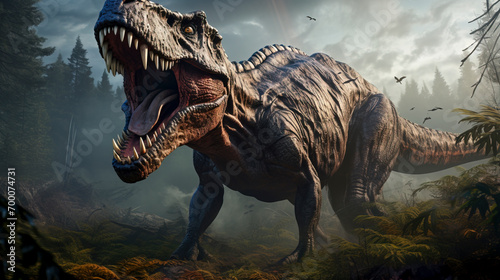 Tyrannosaurus Rex Rampage Created with Generative AI Technology