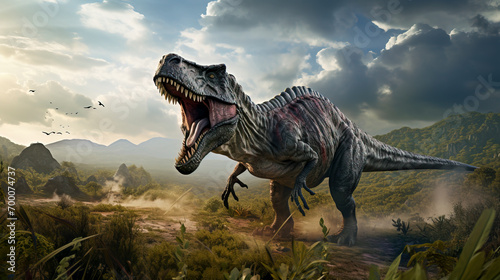 Tyrannosaurus Rex Rampage Created with Generative AI Technology