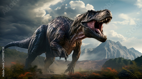 Tyrannosaurus Rex Rampage Created with Generative AI Technology
