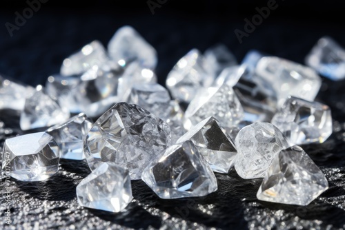 Lab-created rough diamonds, termed White CVD - HPHT. photo