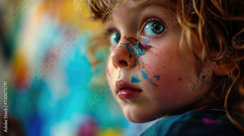 The focused and expressive faces of children in an art class