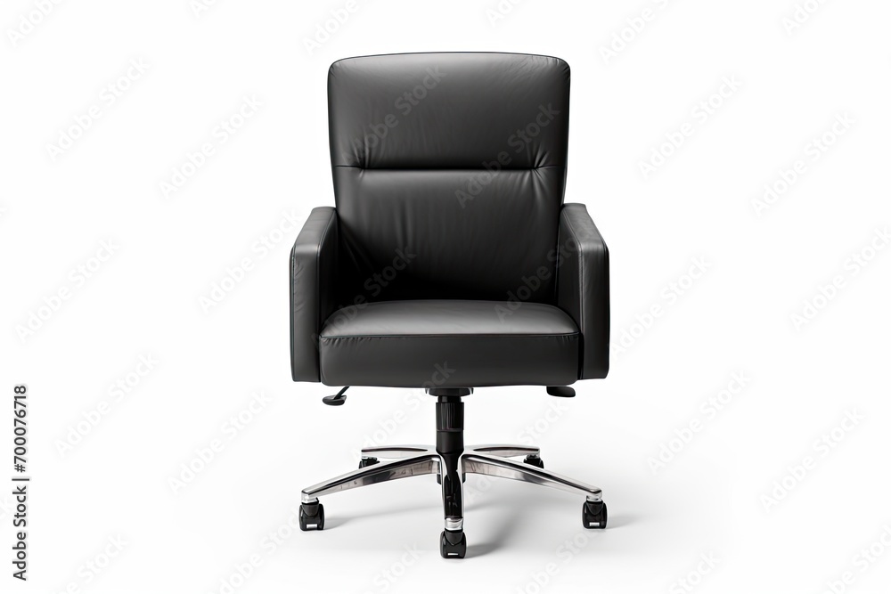 White background isolates office chair in front view White background isolates office chair in front view