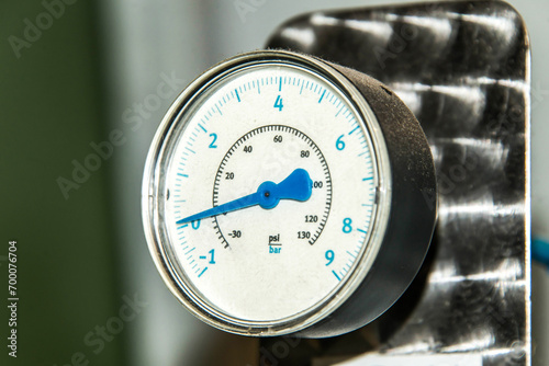Fotografie Closeup manometer Pressure measurement analysis Pressure is measured in units of