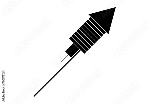 Icono negro de petardo en fondo blanco.