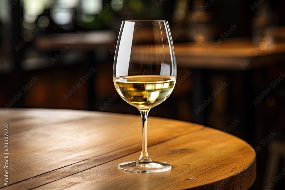 White wine in a glass with no stem