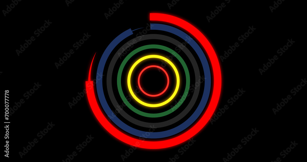 Spiral elliptical geometric smooth circle motion graphic in JUNETEENTH colors. Emancipation Freedom Day for African American History conceptual motion graphic. Slavery abolition theme bg.