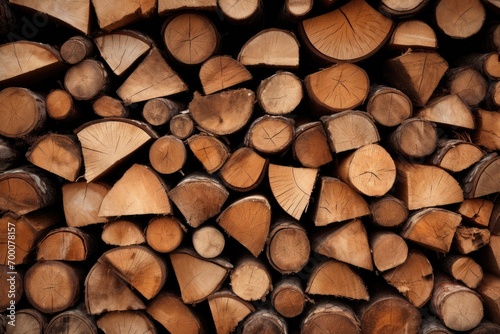 High-quality photo of firewood logs stacked  with a textured background.