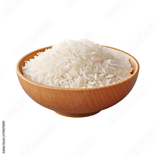 Bowl of rice isolated on transparent background