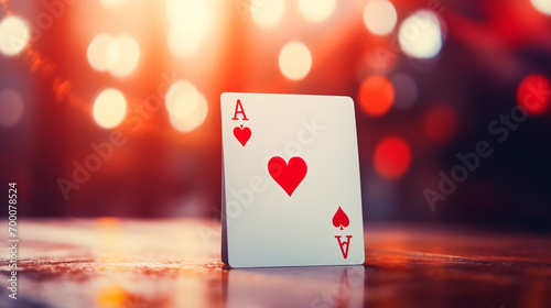 Poker card in blurred background