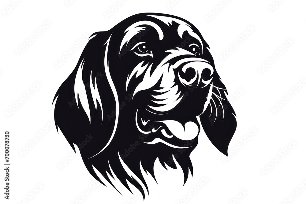 Brittany dog black illustration