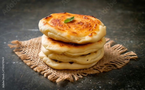 Capture the essence of Manakish With Cheese in a mouthwatering food photography shot photo