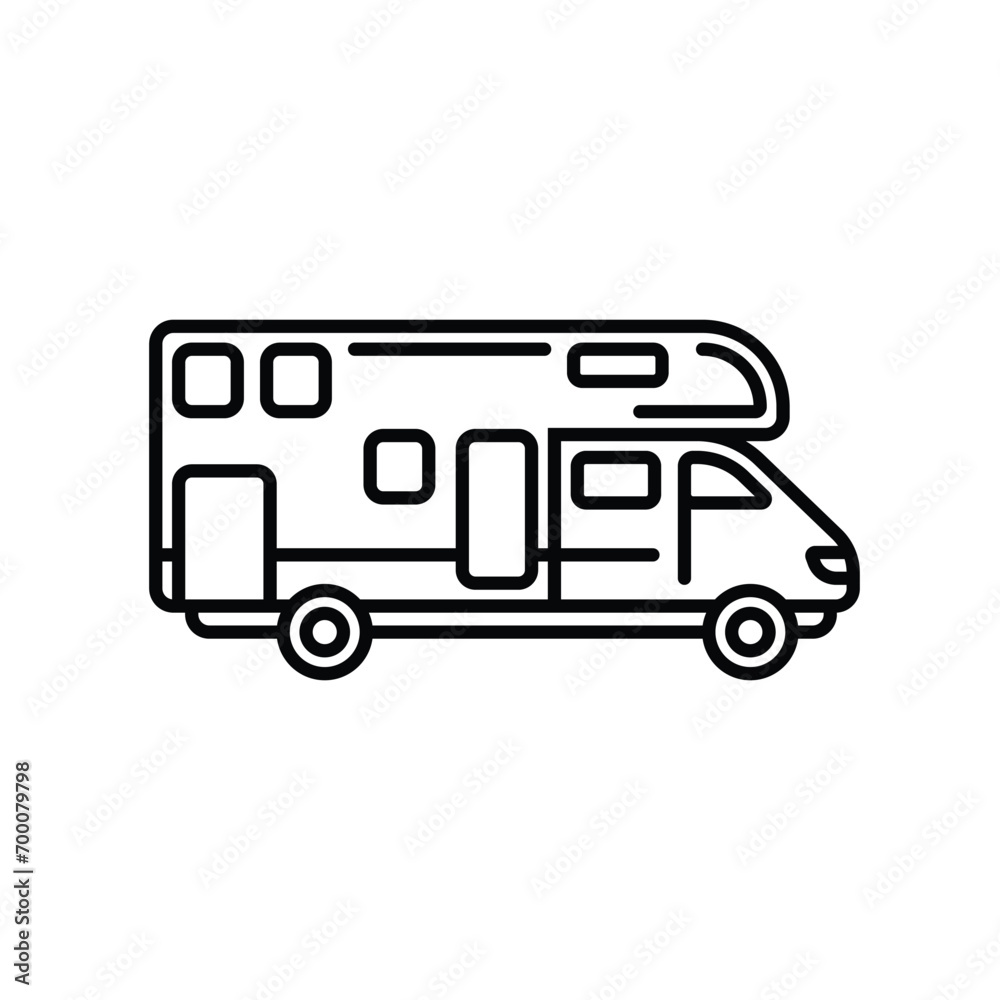 Original vector illustration. A contour icon of a mobile home.