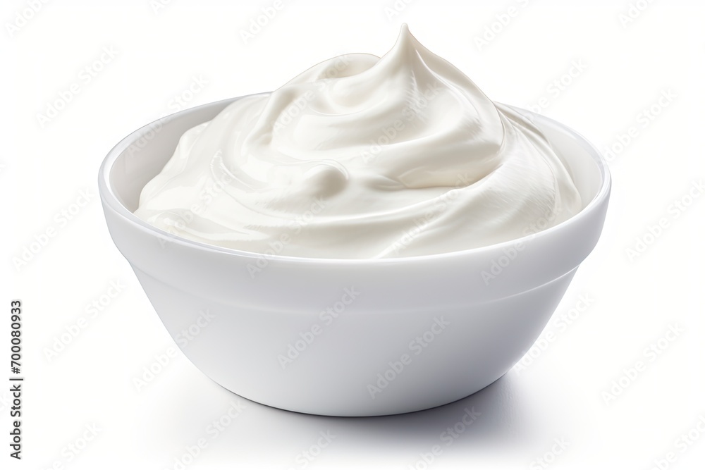 Isolated white sour cream with clipping path Isolated white sour cream with clipping path
