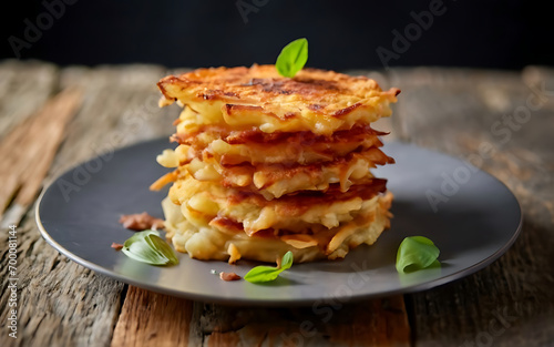 Capture the essence of Latkes in a mouthwatering food photography shot photo
