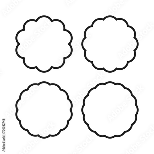 Scallop Circle Thin Stroke Shape Icons