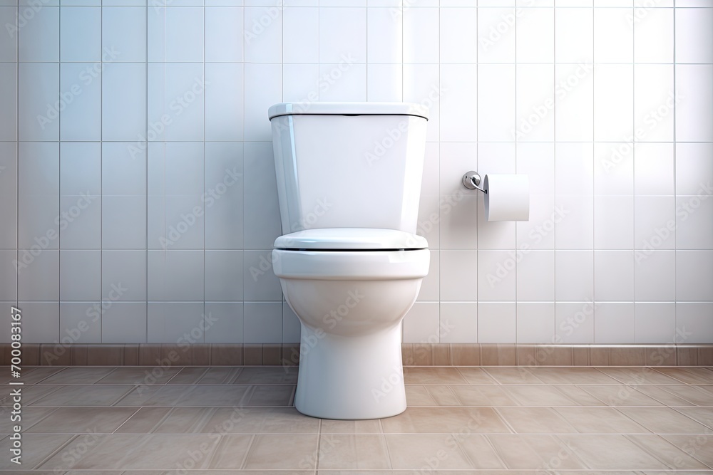 Clean white washroom with white toilet Clean white washroom with white toilet