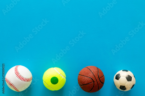 Many different sport games - soccer basketball baseball balls