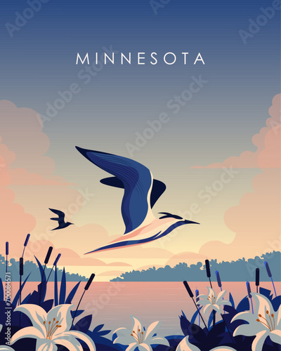 Minnesota travel poster, banner, postcard