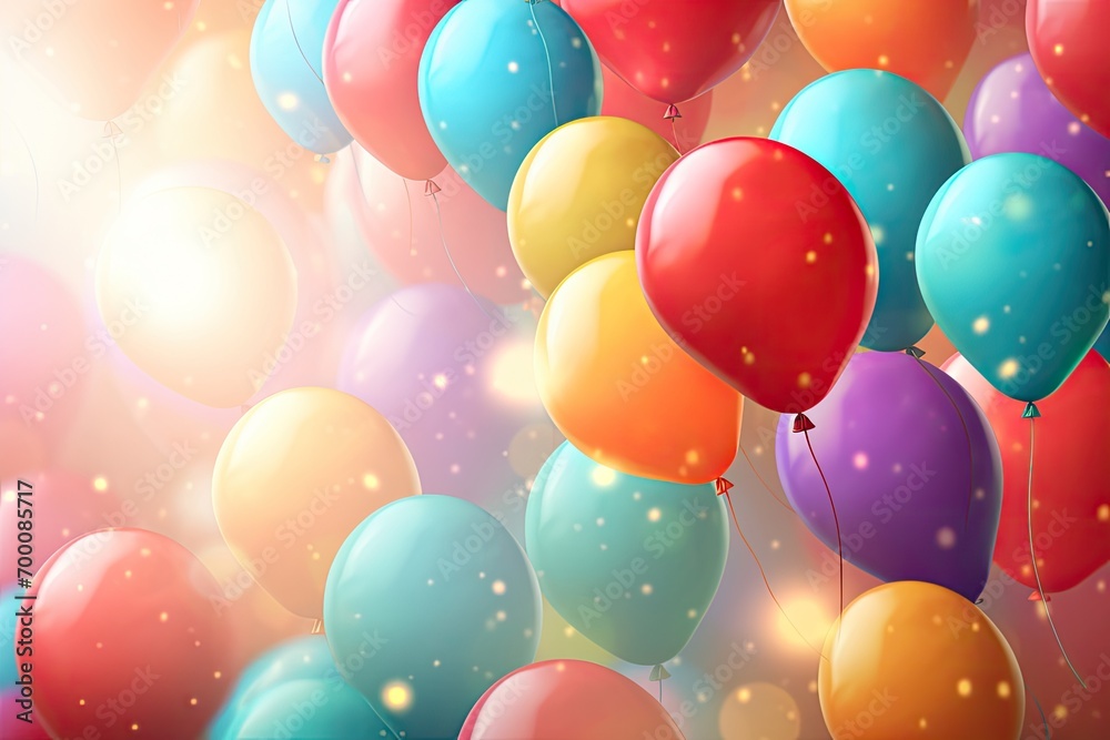 Happy celebration party background with colorful balloons