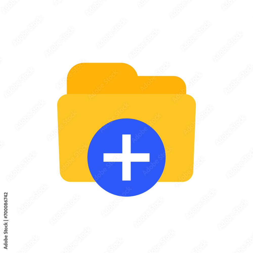 Obraz premium create new folder icon, flat vector