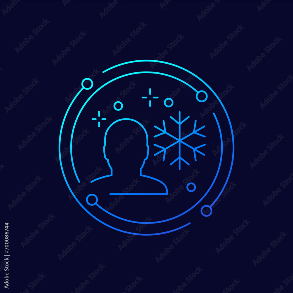 cryo therapy icon, linear design cryo therapy icon, linear design