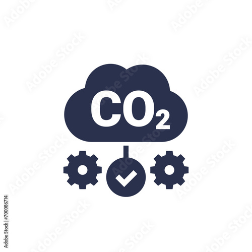 carbon management icon, reducing co2 emissions vector