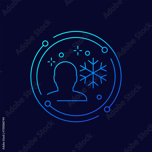 cryo therapy icon, linear design