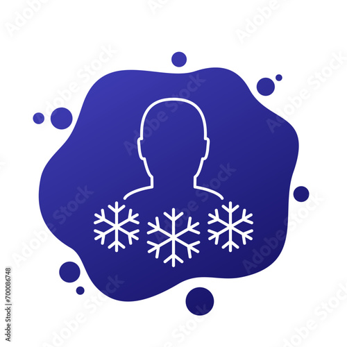 Cryotherapy icon, cold therapy line vector design