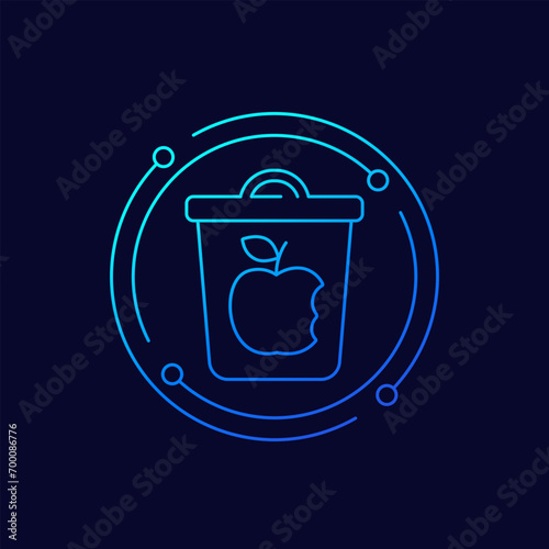 food waste icon, linear design