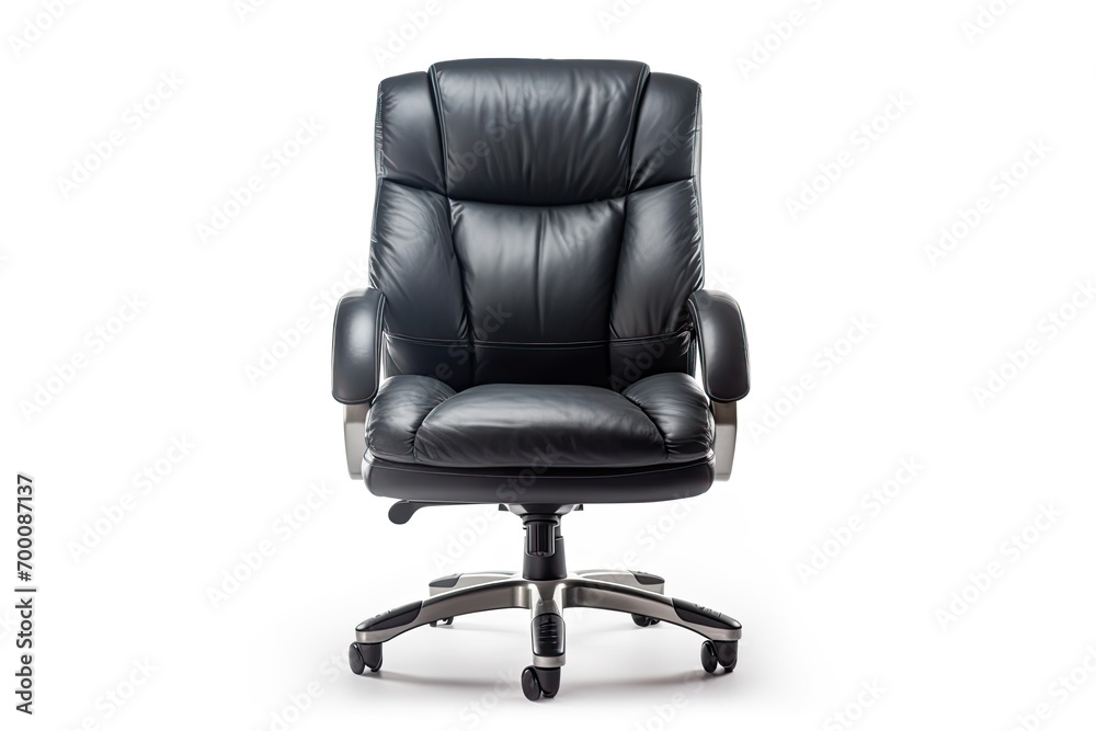 Isolated office chair made of black leather Isolated office chair made of black leather