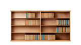 Isolated Bookshelf Clear White on a transparent background