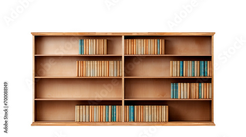 Isolated Bookshelf Clear White on a transparent background