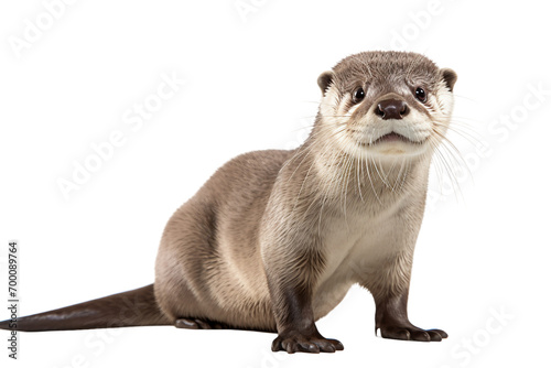 Playful Otter on White on a transparent background