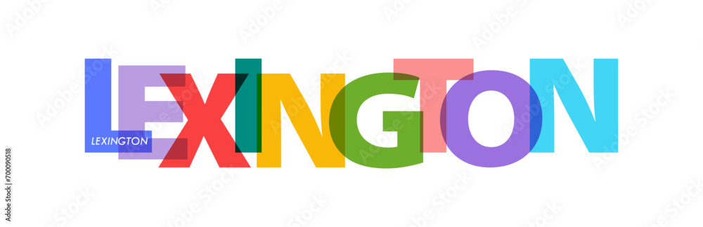 LEXINGTON. The name of the city on a white background. Vector design template for poster, postcard, banner LEXINGTON. The name of the city on a white background. Vector design template for poster, postcard, banner