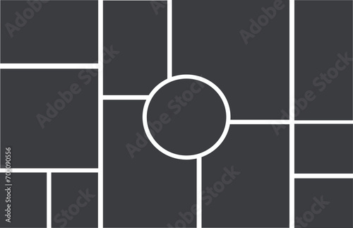12 photo collage template. vector illustration, new collections