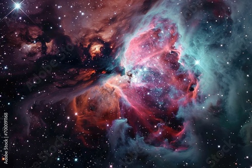 Colorful space galaxy cloud nebula. © furyon