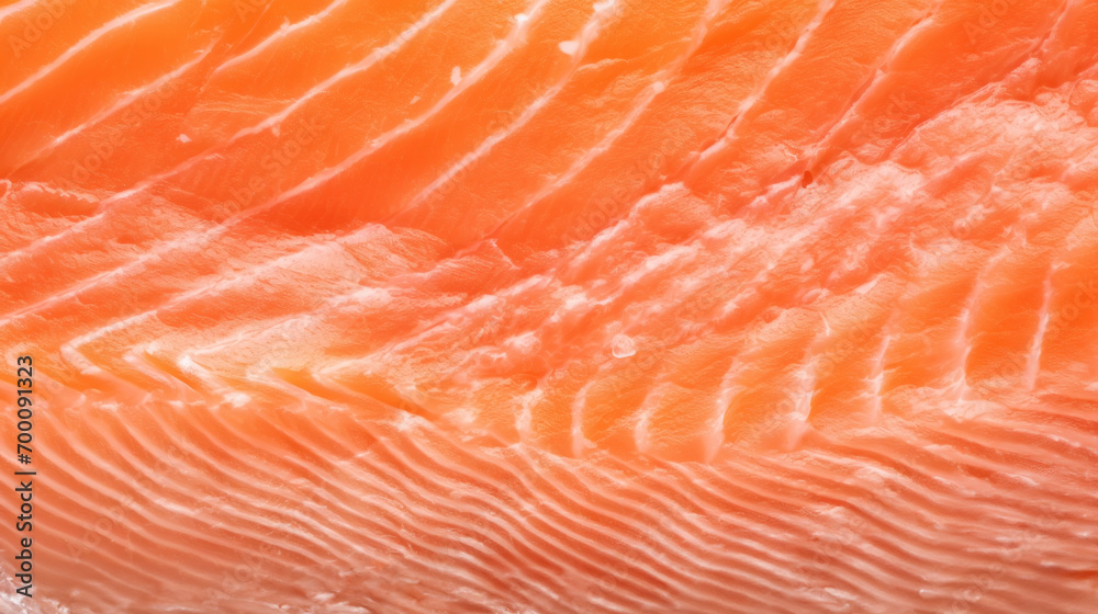Close-up of raw fresh salmon sashimi structure. Food fish background. Generative AI Close-up of raw fresh salmon sashimi structure. Food fish background. Generative AI