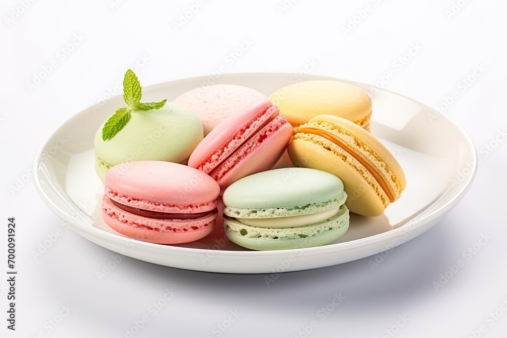 Macaron dessert on a white table Taiwanese style for afternoon tea Macaron dessert on a white table Taiwanese style for afternoon tea
