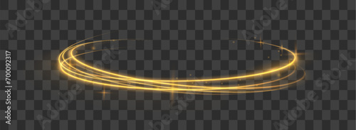 Neon swirl. Curve blue line light effect. Abstract ring background with glowing swirling background. Energy flow tunnel. Blue portal, platform. Magic circle vector. Luminous spiral. round frame