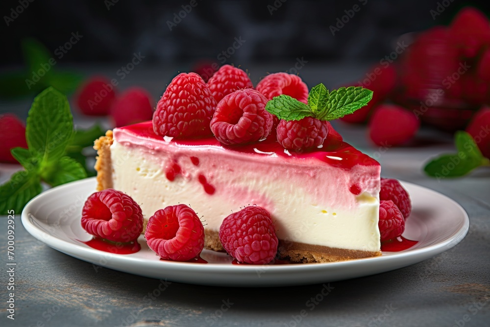 One raspberry atop a delightful raspberry cheesecake One raspberry atop a delightful raspberry cheesecake