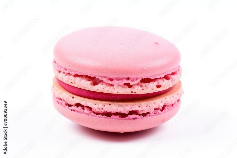 Pink macaron isolated on white delicious Pink macaron isolated on white delicious