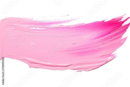 Pink paint brush stroke on white background