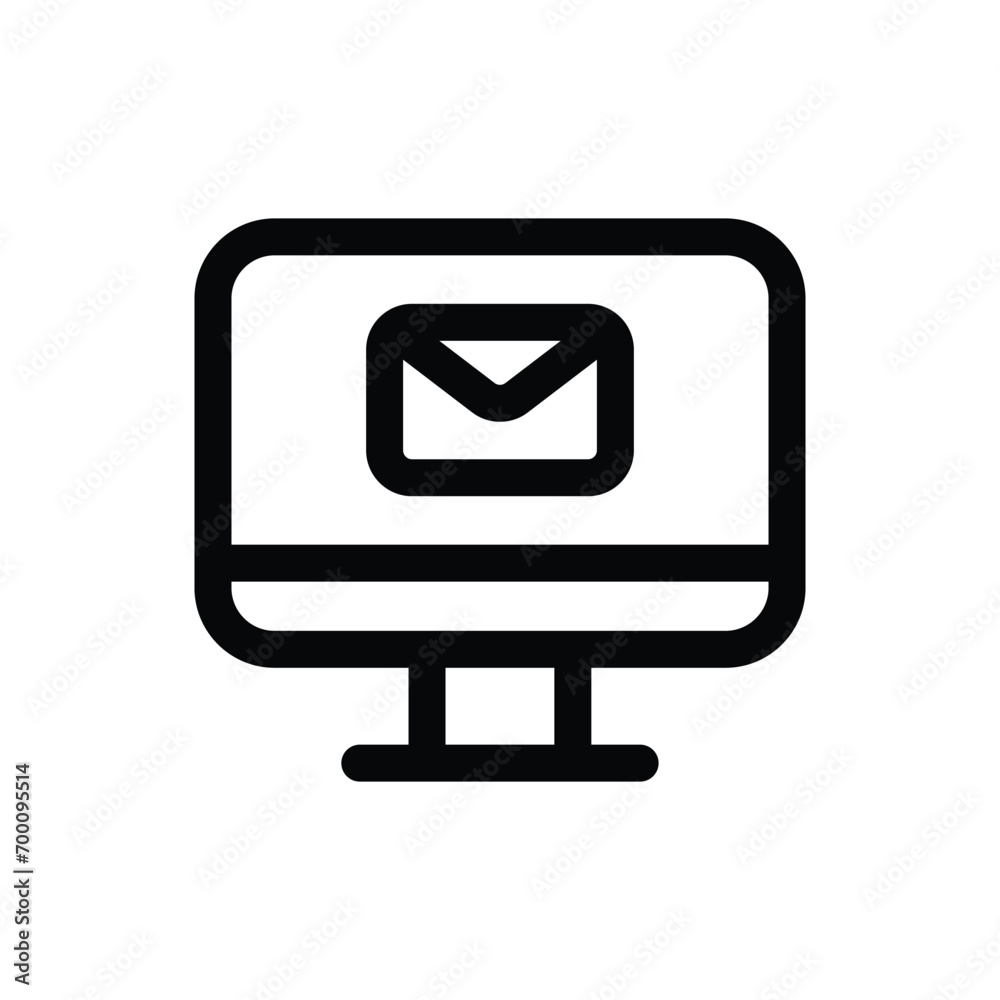 Computer icon in trendy outline style isolated on white background. Computer silhouette symbol for your website design, logo, app, UI. Vector illustration, EPS10. Computer icon in trendy outline style isolated on white background. Computer silhouette symbol for your website design, logo, app, UI. Vector illustration, EPS10.