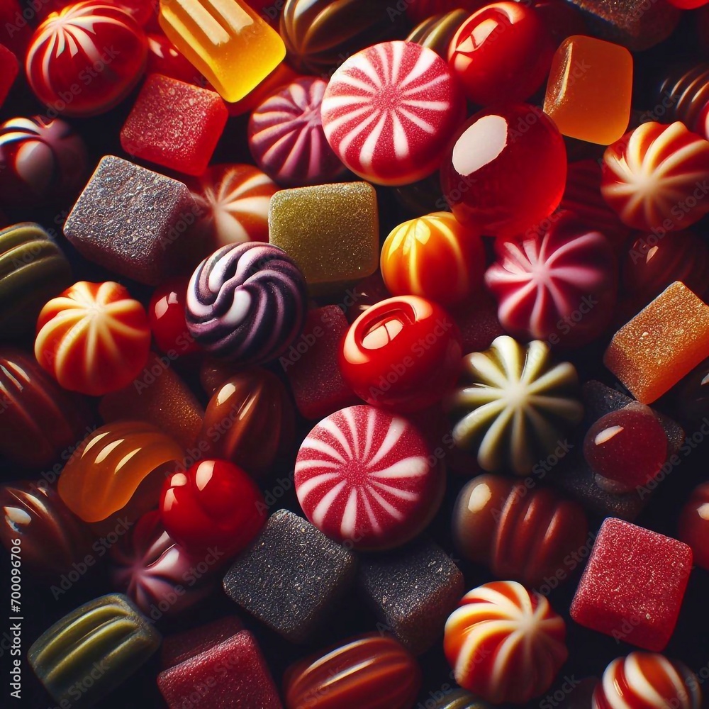 Candy sweets background. AI generated illustration