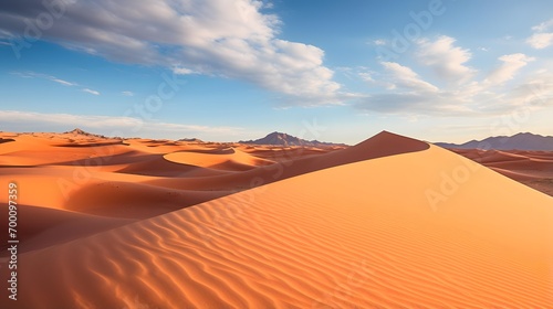 Panoramic view of the Sahara desert in Merzouga  Morocco