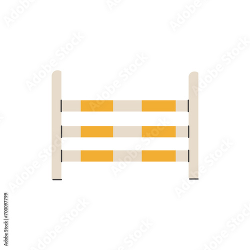 Horse jumping obstacle. Equestrian show jumping. Equine sports. Horse stables equipment. Vector illustration colored flat hand drawn isolated on white background.