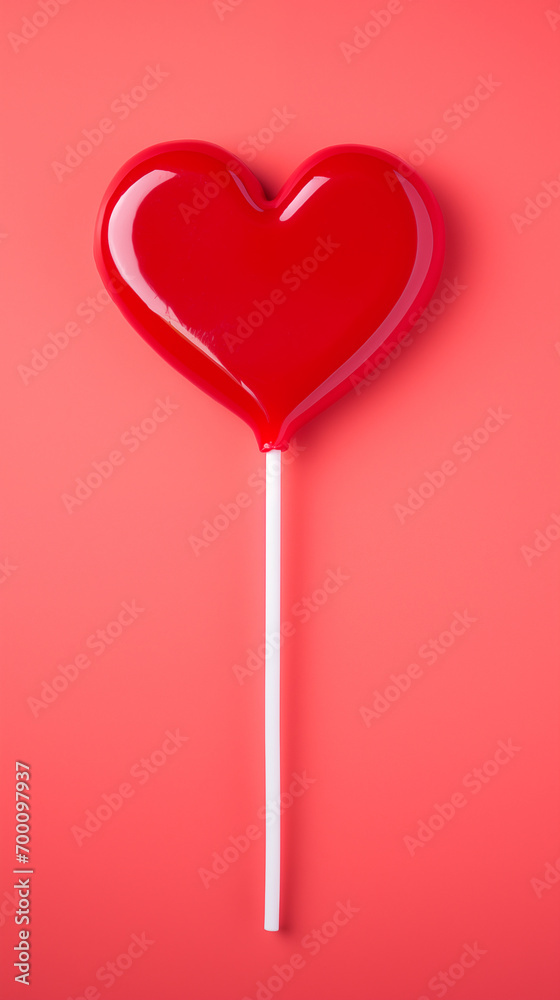 heart shaped lollipop for valentine's day on plain background heart shaped lollipop for valentine's day on plain background