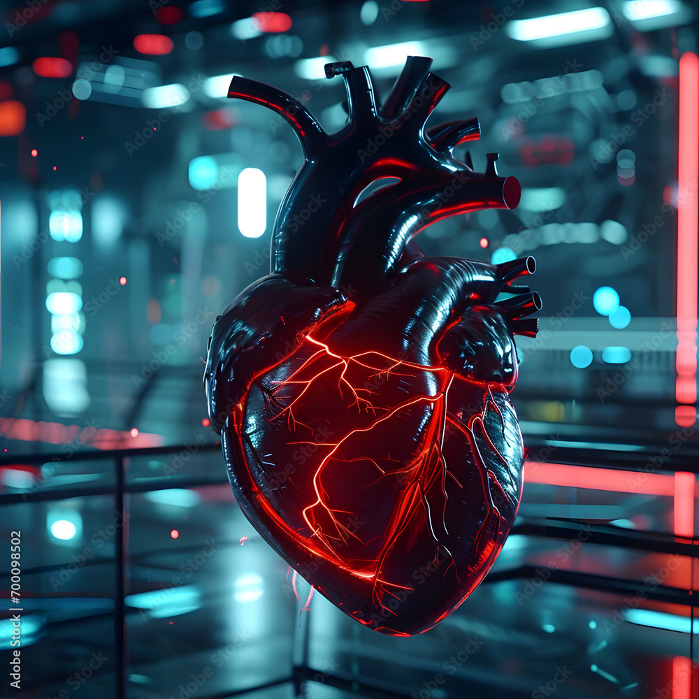 Prompt A sleek, digital[Cardiologist emoji] with pulsating heart ...