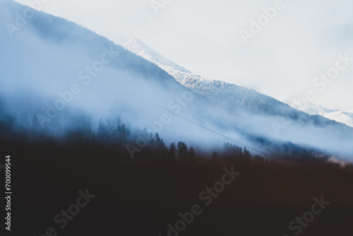 fog in the davos mountains photo
